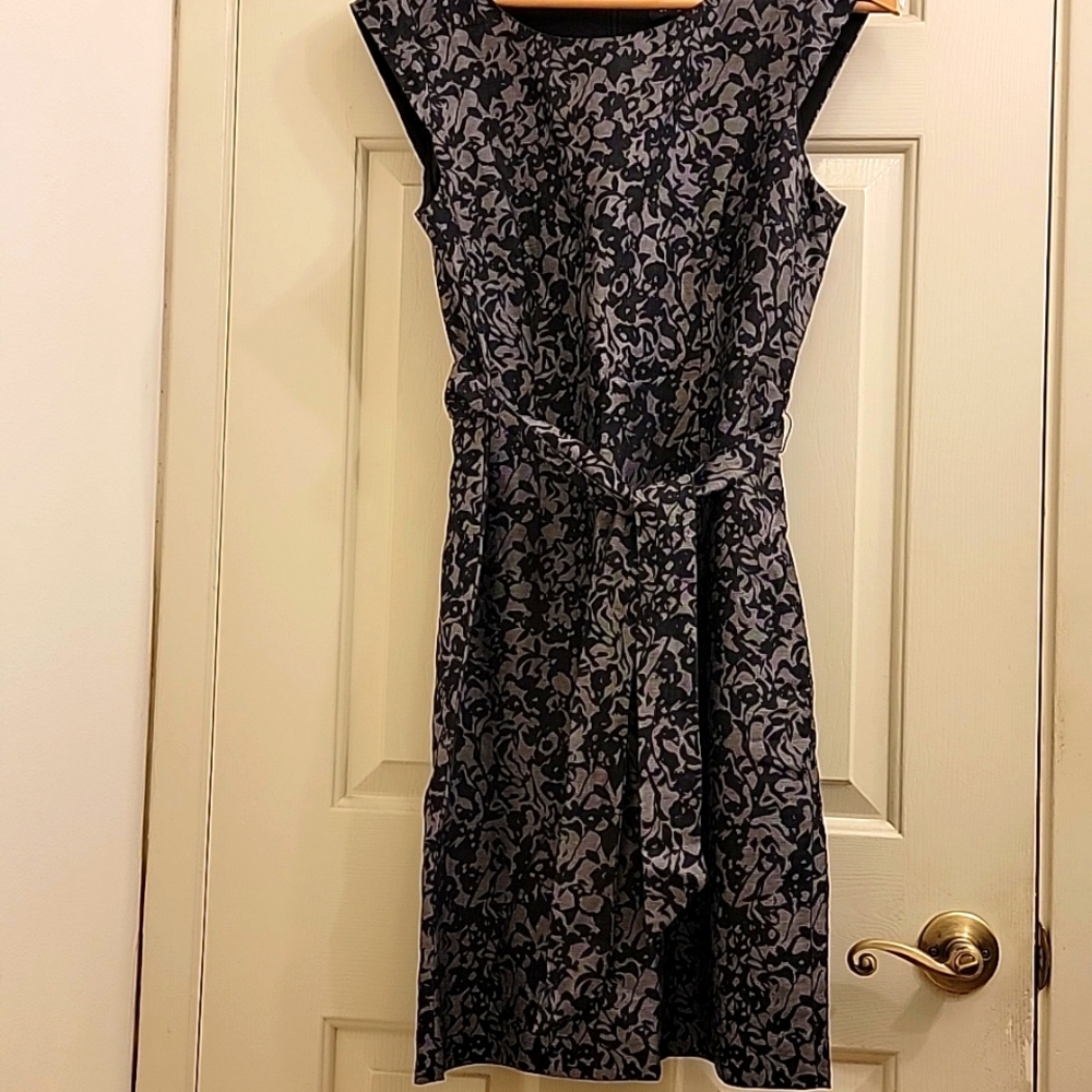 Banana Republic Jaquard Fabric Cotton Fully Lined Midi Dress Belt Women's 8
